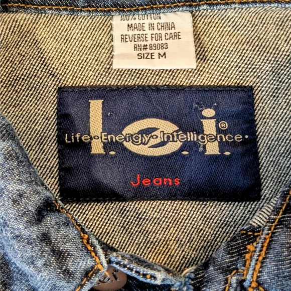 l.e.i. Blue Denim Jean Jacket Junior's Size Medium - Picture 5 of 6